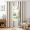 100% Blackout Curtains 63 Inch Length Linen Textured Blackout Curtains for Bedroom Grommet Curtains for Living Room Window Treatment Curtain Drapes(50"W x 63"L, 2 Panels, Beige) view 1
