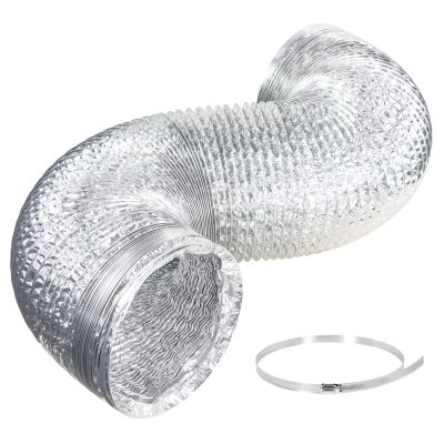 ALORAIR Dehumidifier Aluminum foil Intake Duct 10 inches Diameter 10 ft Long with Duct Clamps, Return Duct Collar Assembly for Sentinel HDi100/HDi120