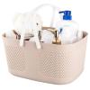 Shower Caddy Basket, Portable Large Capacity Thickened Plastic Organizer Storage Tote with Handles Drainage Toiletry Bag Bin for Bathroom, College Dorm Room Essentials, Kitchen, Camp, Gym, Khakis view 1