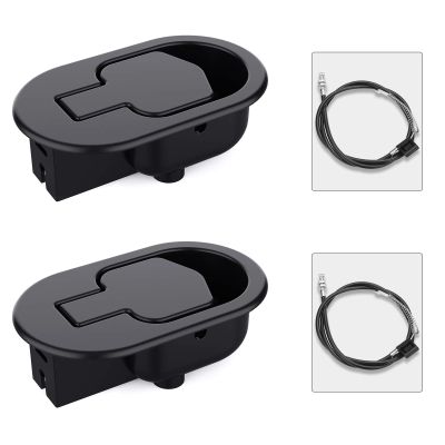 Baridwon 2 Sets Recliner Replacement Parts - Metal Recliner Handle, Release Pull Cable Fits Ashley & Most Recliner Sofas, Exposed Cable Length 5.1 Inches