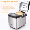 Briskind 19-in-1 Compact Bread Maker Machine, 1.5 lb / 1 lb Loaf Small Breadmaker with Carrying Handle, Including Gluten Free, Dough, Jam, Yogurt Menus, Bake Evenly, Automatic Keep Warm, 3 Crust Color view 2