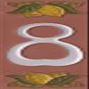 Italian 15cm x 5cm Terracotta Hand-painted Lemon Designed Glass Enamel House Number Tiles (Number 8) view 1