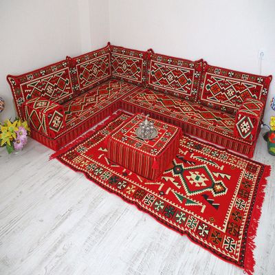 Arabic floor seating, Arabic Corner Floor Sofa, Arabic Majlis Sofa, Arabic Couches, Floor Seating Sofa MA 35