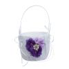 Milageto Wedding Ceremony Satin Flower Girl Basket with Heart Shape Dcor, Purple view 1