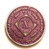 10 Year NA Bling Medallion - Purple, Lavender, Sparkle, Glitter, Chip, Coin, Token view 1