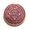 15 Year NA Bling Medallion - Purple, Lavender, Sparkle, Glitter, Chip, Coin, Token view 1