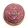 19 Year NA Bling Medallion - Purple, Lavender, Sparkle, Glitter, Chip, Coin, Token view 1