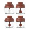 4PCS Salt Sugar Spice Glass Storage Container Seasoning Jar Set Spoon, Salt, Oil, Sealed, Moisture-proof, Used for Kitchen Spices/herbs view 1