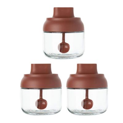 3PCS Glass Seasoning Pot, Sealed Moisture-proof Seasoning Pot with Lid, Spice Seasoning, Kitchen Spices/herbs, Sealed Moisture-proof