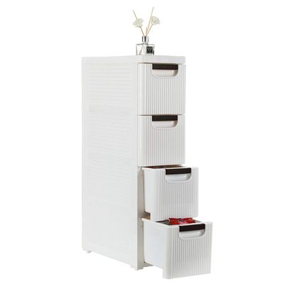 BRLUCKY Furniture Home Furnishing Plaza 3-Drawer Rolling Cart Organizer Unit with Wheels Narrow Slim Container Storage Cabinet for Bathroom Bedroom Simple Market Basket Storage Stand Organizer