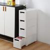 BRLUCKY Furniture Home Furnishing Plaza 3-Drawer Rolling Cart Organizer Unit with Wheels Narrow Slim Container Storage Cabinet for Bathroom Bedroom Simple Market Basket Storage Stand Organizer view 2