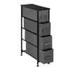 BRLUCKY Furniture Home Furnishing Plaza Narrow Dresser, Vertical Storage Unit with 4 Fabric Drawers, Metal Frame, Slim Storage Tower, 7.9inch Width, LinenNatural Simple Market Basket Storage Stand Organizer,Grey view 1