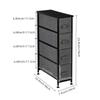 BRLUCKY Furniture Home Furnishing Plaza Narrow Dresser, Vertical Storage Unit with 4 Fabric Drawers, Metal Frame, Slim Storage Tower, 7.9inch Width, LinenNatural Simple Market Basket Storage Stand Organizer,Grey view 3