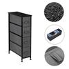 BRLUCKY Furniture Home Furnishing Plaza Narrow Dresser, Vertical Storage Unit with 4 Fabric Drawers, Metal Frame, Slim Storage Tower, 7.9inch Width, LinenNatural Simple Market Basket Storage Stand Organizer,Grey view 4