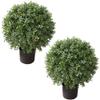 2'T 19''D Topiaries Trees Artificial Outdoors 2 Pack Fake Boxwood Bushes Outside Potted Tree view 1