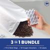 Wallaby 15 Count 5-Gallon Mylar Bags with 2500cc Oxygen Absorbers, 10 Mil Total Thickness Long-Term Food Storage Pouches, 20x30 Resealable Zipper Heat-Sealable Airtight Packaging - Silver view 2