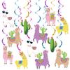 20Pcs Llama Cactus Hanging Swirl Decorations, Llama Birthday Party Supplies for Cinco De Mayo Mexican Fiesta Party Llama Baby Shower Decorations view 1