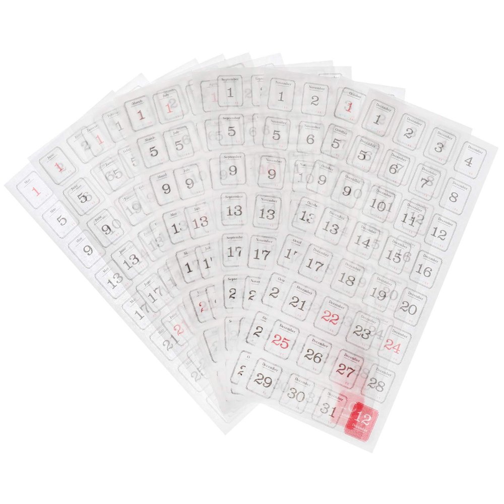 EXCEART 2sets Self-Adhesive Calendar Reminder Stickers Decorative Date Tabs for Planners and Journals Days Daily Index Stickers for Easy Organization and Tracking