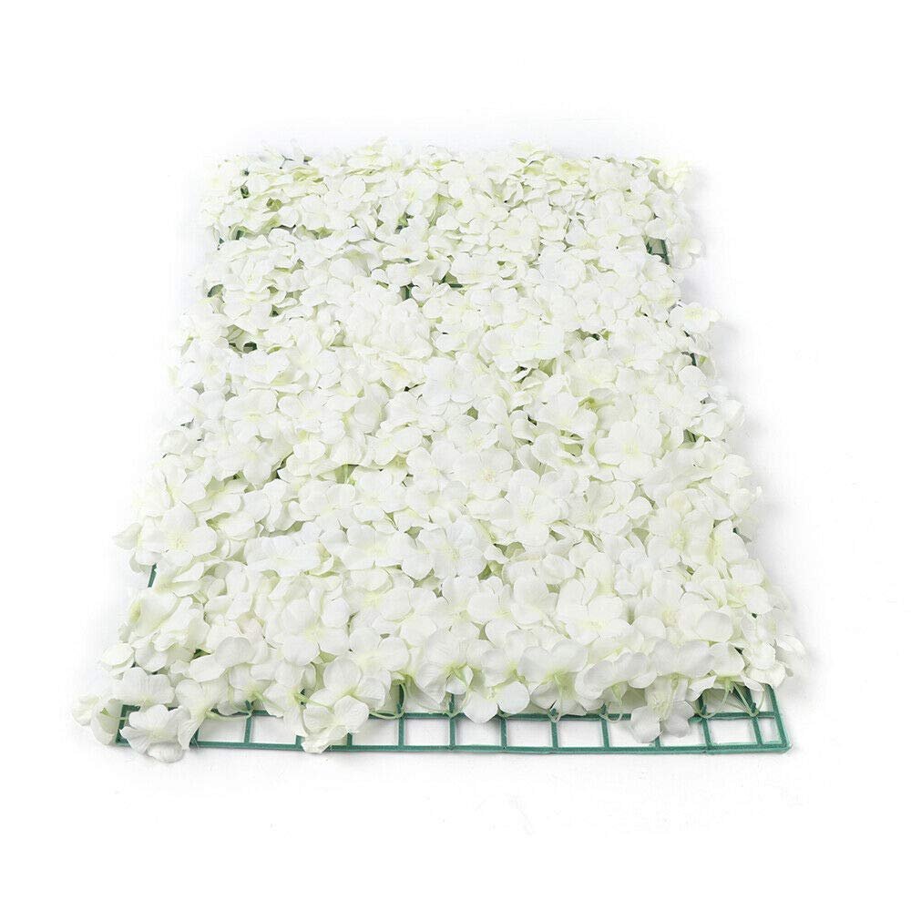 10 Pieces White Artificial Flowers Wall Romantic Flower Wall for Background Decoration Silk Flower Wall Panel Hanging Wedding Venue Main Road Decor Silk Flower Panels for Photo Backdrop Decor (10)
