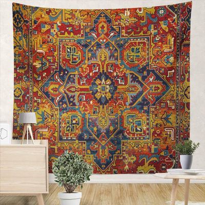 TBUFYU Tapestries Folk Romanian Traditional Ethnic Bedroom Living Room Classroom Home Tapestry Decoration Carpet 59.1x59.1 Inch Wall Hanging