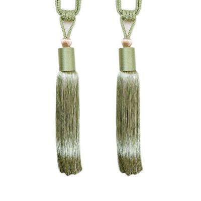 1 Pair Luxurious Tassels Curtain Tiebacks Home Deocrative Curtain Accessories Tassel Curtain Holdbacks Drape Tiebacks Rope Curtain Buckle (Green)
