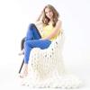 Daoyuan Blanket-Hand-Woven Chunky Knit Chenille Throw Blanket,Warm and Comfortable,Giant Yarn for Modern Bedding and Home Decoration,for Pet Bed Sofa Cushion Yoga Mat Gift view 2