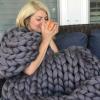 Daoyuan Blanket-Hand-Woven Chunky Knit Chenille Throw Blanket,Warm and Comfortable,Giant Yarn for Modern Bedding and Home Decoration,for Pet Bed Sofa Cushion Yoga Mat Gift view 3