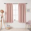 DUALIFE Blush Pink Curtains 45 Inch Length for Bedroom Small Windows - Thermal Insulated Blackout Soundproof Rod Pocket Curtains for Living Room Set of 2 Panels (Rose Blush, 42 by 45 Inch) view 1