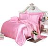 ABP Collection Duvet Set - Queen, Pink Soft Silky Satin Duvet Cover Sets (1 Button Closure Duvet Cover, 1 Fitted Sheet with 18" Deep Pocket, 2 Pillow Shams) 4 Pieces Duvet Cover Set view 1