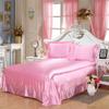 ABP Collection Duvet Set - Queen, Pink Soft Silky Satin Duvet Cover Sets (1 Button Closure Duvet Cover, 1 Fitted Sheet with 18" Deep Pocket, 2 Pillow Shams) 4 Pieces Duvet Cover Set view 2
