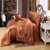 ABP Collection Duvet Set - Full, Taupe Soft Silky Satin Duvet Cover Sets (1 Button Closure Duvet Cover, 1 Fitted Sheet with 18" Deep Pocket, 2 Pillow Shams) 4 Pieces Duvet Cover Set view 2