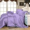 ABP Collection Duvet Set - Twin XL, Lavender Soft Silky Satin Duvet Cover Sets (1 Button Closure Duvet Cover, 1 Fitted Sheet with 18" Deep Pocket, 2 Pillow Shams) 4 Pieces Duvet Cover Set view 1