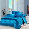 ABP Collection Duvet Set - Full, Turquoise Soft Silky Satin Duvet Cover Sets (1 Button Closure Duvet Cover, 1 Fitted Sheet with 18" Deep Pocket, 2 Pillow Shams) 4 Pieces Duvet Cover Set view 3