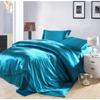 ABP Collection Duvet Set - Full, Turquoise Soft Silky Satin Duvet Cover Sets (1 Button Closure Duvet Cover, 1 Fitted Sheet with 18" Deep Pocket, 2 Pillow Shams) 4 Pieces Duvet Cover Set view 4