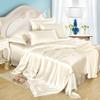ABP Collection Duvet Set - Twin, Ivory Soft Silky Satin Duvet Cover Sets (1 Button Closure Duvet Cover, 1 Fitted Sheet with 18" Deep Pocket, 2 Pillow Shams) 4 Pieces Duvet Cover Set view 3