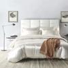 ABP Collection Duvet Set - Twin, Ivory Soft Silky Satin Duvet Cover Sets (1 Button Closure Duvet Cover, 1 Fitted Sheet with 18" Deep Pocket, 2 Pillow Shams) 4 Pieces Duvet Cover Set view 4
