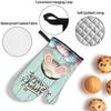 QIANKUI Funny Easter Bunny Cute Rabbit Eggs Oven Mitts and Potholders 3 Pcs Set, Professional Heat Resistant Cooking Gloves Pot Mats for Kitchen BBQ Baking view 4