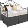 Pleated Daybed Skirt, Easy Fit 8" Inch Bed Skirt, Soft Double Brushed Premium Microfiber Tailored Pleated daybed Base Bed Skirt, Hotel Quality Dust Ruffle, Full Bed Skirt Dark Grey view 1