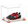 Better Display Cases Acrylic Kids Shoes Display Case - Medium Rectangle Box with Clear Case, Orange Risers and White Base 12" x 8.25" x 8" (A004, V41) view 1