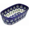 Polmedia Polish Pottery Mini loaf pan - Peacock Leaves Pattern Handmade in Boleslawiec Poland by Ceramika Artystyczna + Certificate of Authenticity view 1