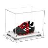 Better Display Cases Acrylic Kids Shoes Display Case - Medium Rectangle Box with Clear Case, Silver Risers and White Base 12" x 8.25" x 8" (A004, V41) view 2