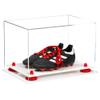 Better Display Cases Acrylic Kids Shoes Display Case - Medium Rectangle Box with Clear Case, Red Risers and White Base 12" x 8.25" x 8" (A004, V41) view 1