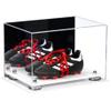 Better Display Cases Acrylic Kids Shoes Display Case - Medium Rectangle Box with Mirror Case, Silver Risers and White Base 12" x 8.25" x 8" (A004, V41) view 1