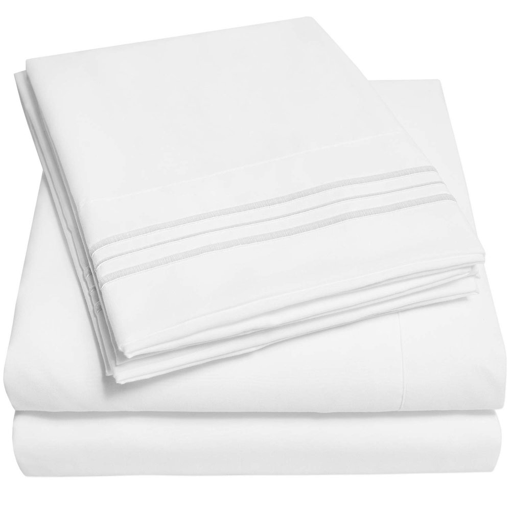 1500 Supreme Collection Extra Deep Pocket Sheets Set - Luxury Soft Bed Sheets, Wrinkle Free, Bedding, Over 40 Colors, 21 inch Extra Deep Pocket, Full, White