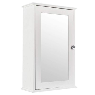 3 Tier Bathroom Cabinets Wall Mount Mirror Cabinet Single Door Indoor Bathroom Wall Mounted Cabinet Shelf Wood Wall Mount Cabinet Toilet Medicine Storage Organizer with Mirror (13.5" x 6" x 21")