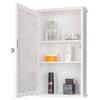 3 Tier Bathroom Cabinets Wall Mount Mirror Cabinet Single Door Indoor Bathroom Wall Mounted Cabinet Shelf Wood Wall Mount Cabinet Toilet Medicine Storage Organizer with Mirror (13.5" x 6" x 21") view 3