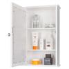 3 Tier Bathroom Cabinets Wall Mount Mirror Cabinet Single Door Indoor Bathroom Wall Mounted Cabinet Shelf Wood Wall Mount Cabinet Toilet Medicine Storage Organizer with Mirror (13.5" x 6" x 21") view 4