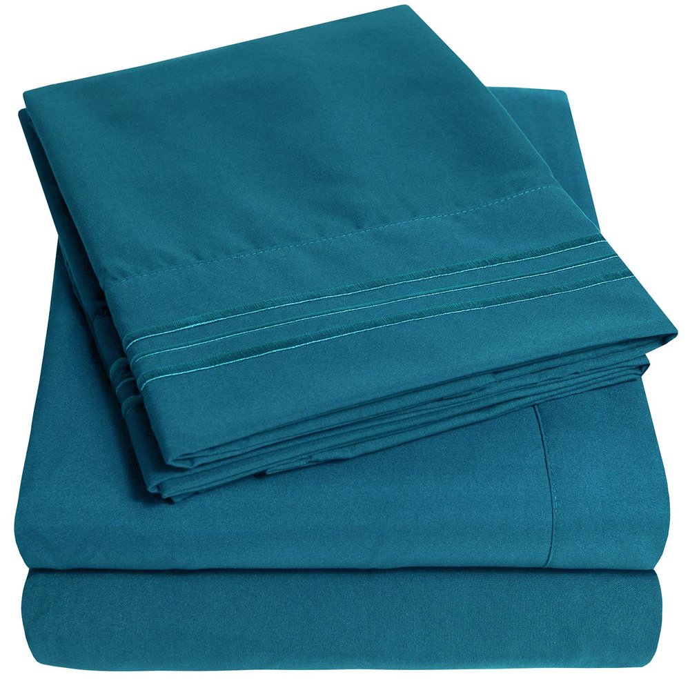 1500 Supreme Collection Extra Deep Pocket Sheets Set - Luxury Soft Bed Sheets, Wrinkle Free, Bedding, Over 40 Colors, 21 inch Extra Deep Pocket, King, Teal