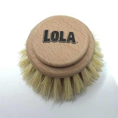 LOLA Replacement Large Head for The Original Tampico Vegetable & Dish Brush, Birchwood & Poly Bristles, Reusable & Washable, 1 Pack