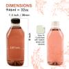 [50 PACK] Empty Clear Plastic Juice Bottles with Tamper Evident Caps 32 OZ Quart Bottles - Smoothie Bottles - Ideal for Juices, Milk, Smoothies, Juice Containers and even Meal Prep by EcoQuality view 3